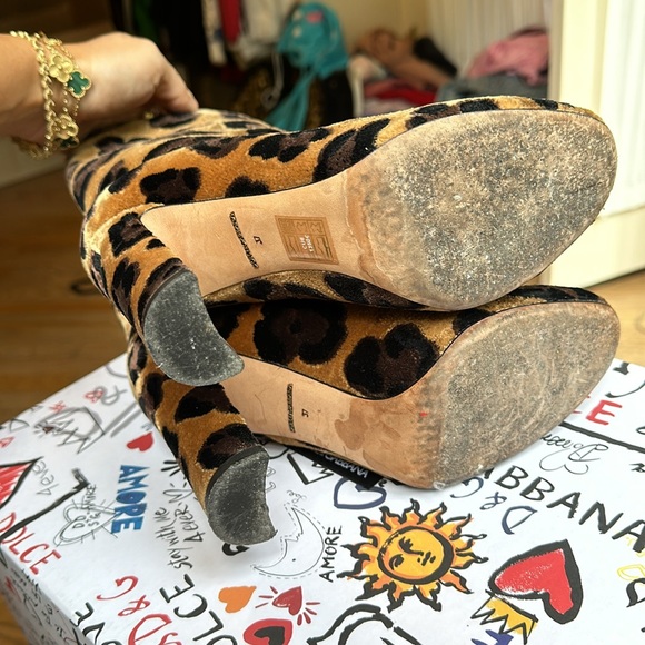 Velvet D&G leopard print Boots - Picture 5 of 5